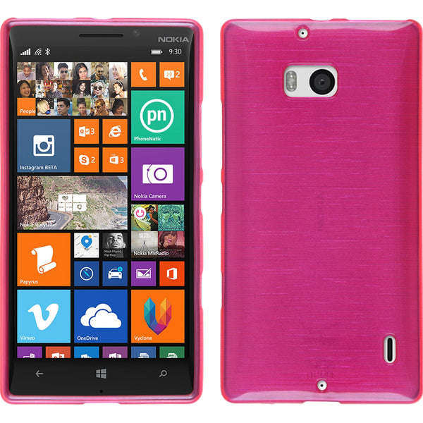 PhoneNatic Case kompatibel mit  Nokia Lumia 930 - pink Silikon Hülle brushed + 2 Schutzfolien