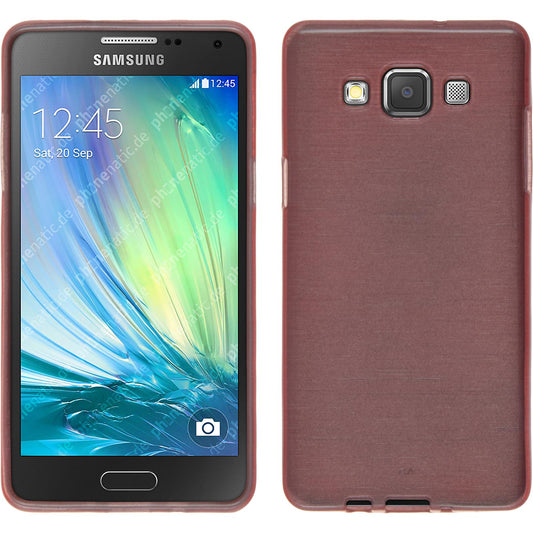 PhoneNatic Case kompatibel mit Samsung Galaxy A5 (A500) - rosa Silikon Hülle brushed + 2 Schutzfolien