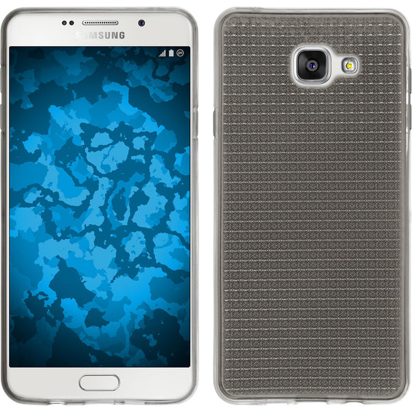 PhoneNatic Case kompatibel mit Samsung Galaxy A7 (2016) A710 - grau Silikon Hülle Iced + 2 Schutzfolien
