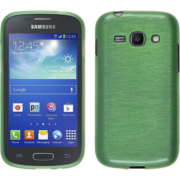 PhoneNatic Case kompatibel mit Samsung Galaxy Ace 3 - grün Silikon Hülle brushed + 2 Schutzfolien