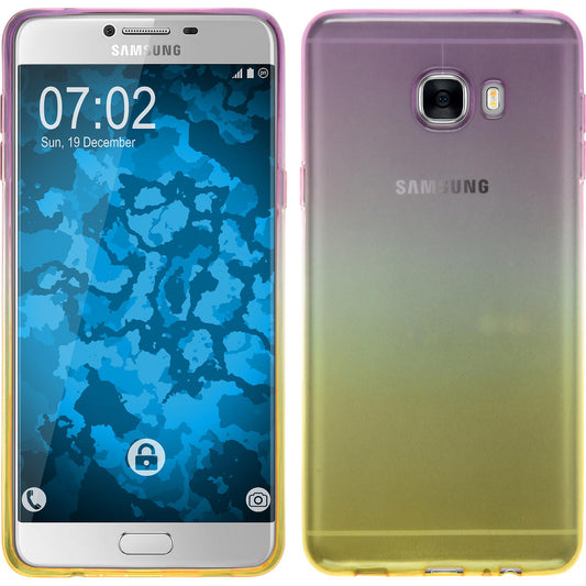 PhoneNatic Case kompatibel mit Samsung Galaxy C7 - Design:05 Silikon Hülle OmbrË + 2 Schutzfolien
