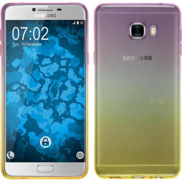 PhoneNatic Case kompatibel mit Samsung Galaxy C7 - Design:05 Silikon Hülle OmbrË + 2 Schutzfolien