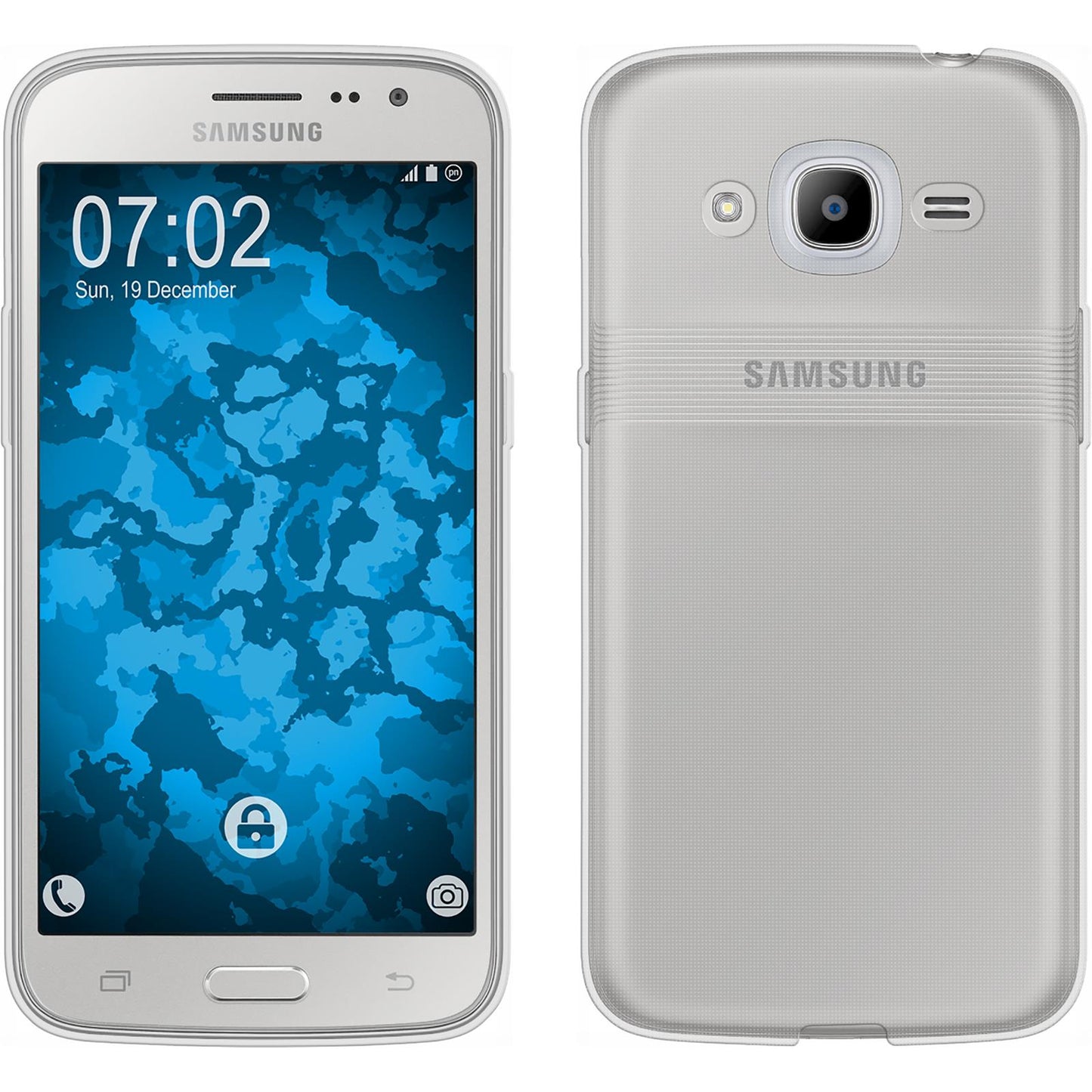 PhoneNatic Case kompatibel mit Samsung Galaxy J2 (2016) (J210) - clear Silikon Hülle Slimcase Cover