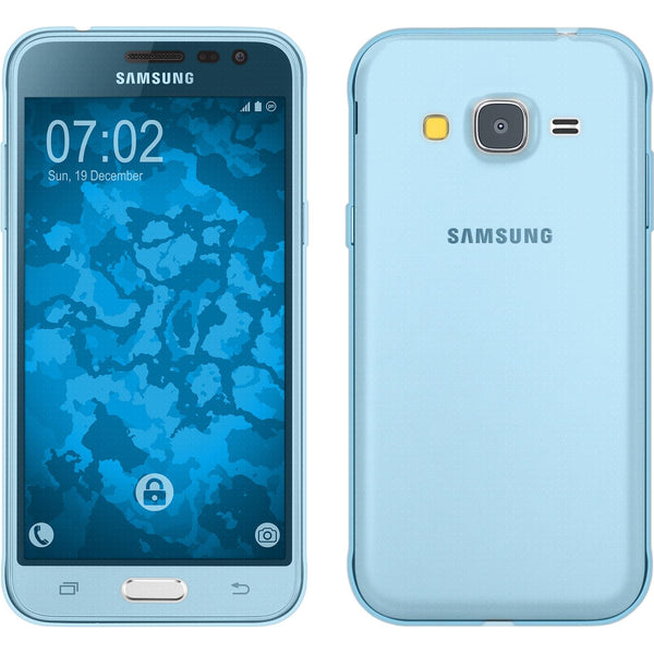 PhoneNatic Case kompatibel mit Samsung Galaxy J3 - hellblau Silikon Hülle 360∞ Fullbody Cover