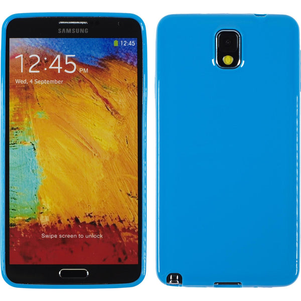 PhoneNatic Case kompatibel mit Samsung Galaxy Note 3 - blau Silikon Hülle Candy + 2 Schutzfolien