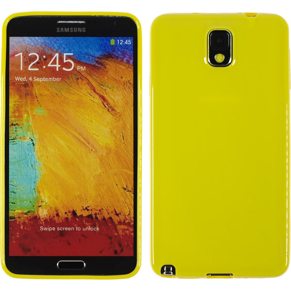 PhoneNatic Case kompatibel mit Samsung Galaxy Note 3 - gelb Silikon Hülle Candy + 2 Schutzfolien