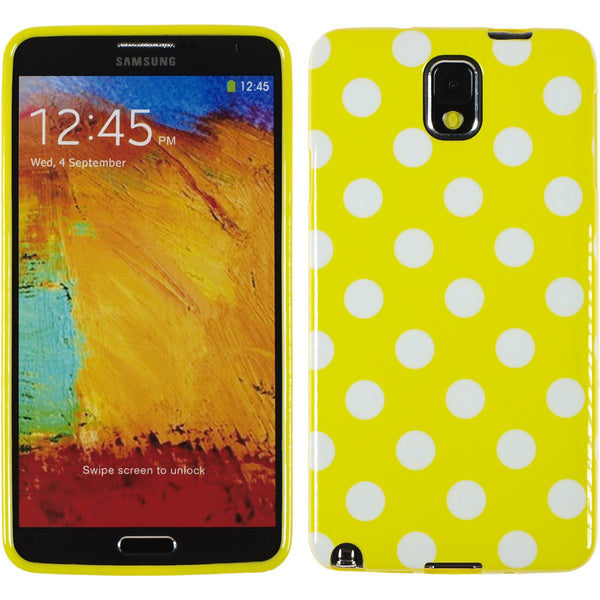 PhoneNatic Case kompatibel mit Samsung Galaxy Note 3 - Design:04 Silikon Hülle Polkadot + 2 Schutzfolien