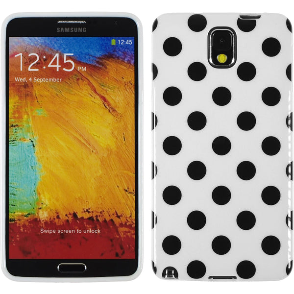 PhoneNatic Case kompatibel mit Samsung Galaxy Note 3 - Design:06 Silikon Hülle Polkadot + 2 Schutzfolien