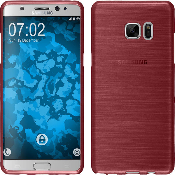 PhoneNatic Case kompatibel mit Samsung Galaxy Note FE - rosa Silikon Hülle brushed Cover