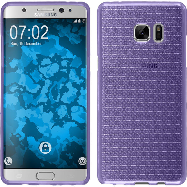 PhoneNatic Case kompatibel mit Samsung Galaxy Note FE - lila Silikon Hülle Iced Cover