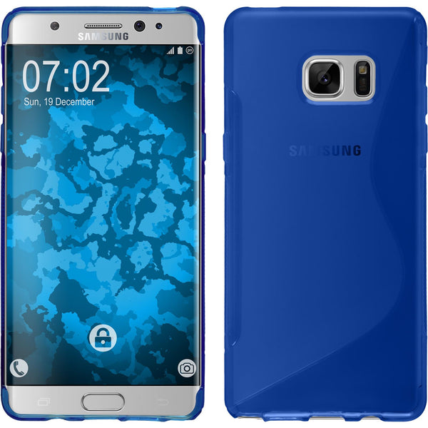PhoneNatic Case kompatibel mit Samsung Galaxy Note FE - blau Silikon Hülle S-Style Cover