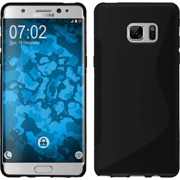PhoneNatic Case kompatibel mit Samsung Galaxy Note FE - schwarz Silikon Hülle S-Style Cover