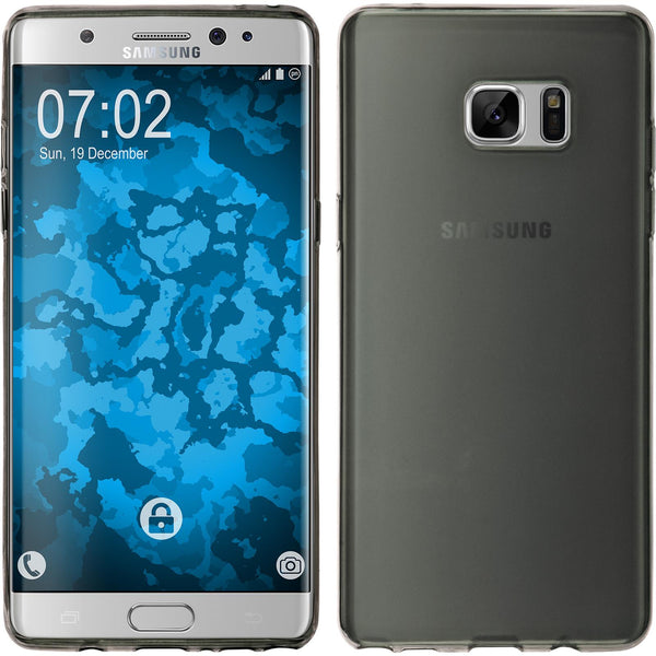 PhoneNatic Case kompatibel mit Samsung Galaxy Note FE - grau Silikon Hülle Slimcase Cover