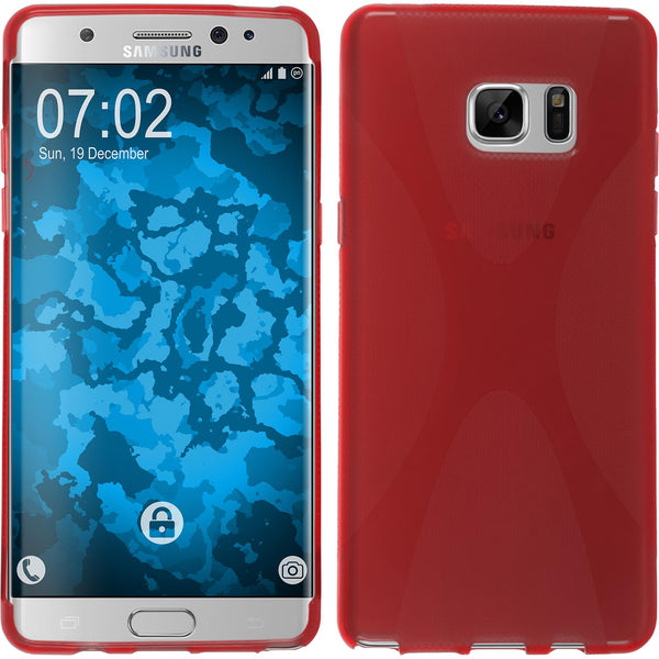 PhoneNatic Case kompatibel mit Samsung Galaxy Note FE - rot Silikon Hülle X-Style Cover