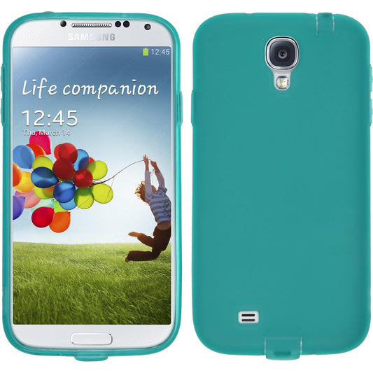 PhoneNatic Case kompatibel mit Samsung Galaxy S4 - grün Silikon Hülle Dustproof + 2 Schutzfolien