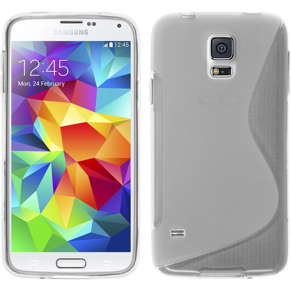 PhoneNatic Case kompatibel mit Samsung Galaxy S5 mini - clear Silikon Hülle S-Style + 2 Schutzfolien