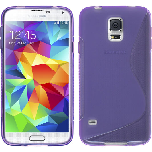 PhoneNatic Case kompatibel mit Samsung Galaxy S5 mini - lila Silikon Hülle S-Style + 2 Schutzfolien