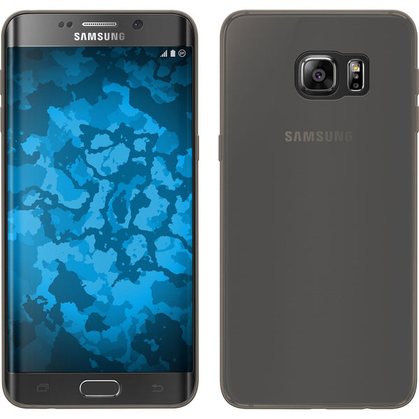 PhoneNatic Case kompatibel mit Samsung Galaxy S6 Edge Plus - grau Silikon Hülle Slimcase Cover