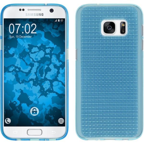 PhoneNatic Case kompatibel mit Samsung Galaxy S7 - hellblau Silikon Hülle Iced + 2 Schutzfolien