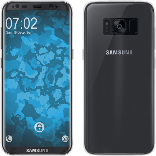 PhoneNatic Case kompatibel mit Samsung Galaxy S8 - Crystal Clear Silikon Hülle 360∞ Fullbody Cover