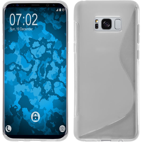 PhoneNatic Case kompatibel mit Samsung Galaxy S8 Plus - clear Silikon Hülle S-Style + flexible Folie