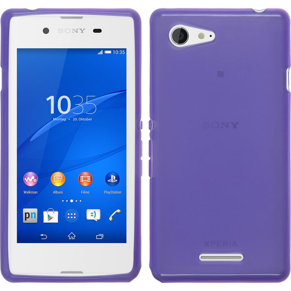 PhoneNatic Case kompatibel mit Sony Xperia E3 - lila Silikon Hülle transparent + 2 Schutzfolien