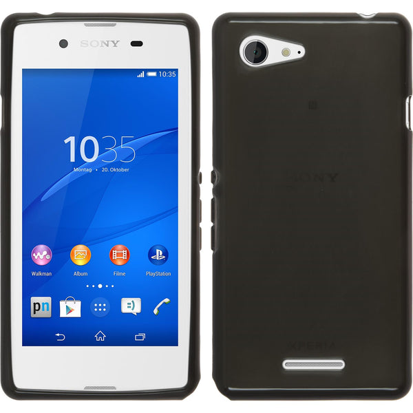 PhoneNatic Case kompatibel mit Sony Xperia E3 - schwarz Silikon Hülle transparent Cover