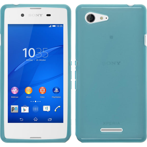 PhoneNatic Case kompatibel mit Sony Xperia E3 - türkis Silikon Hülle transparent + 2 Schutzfolien