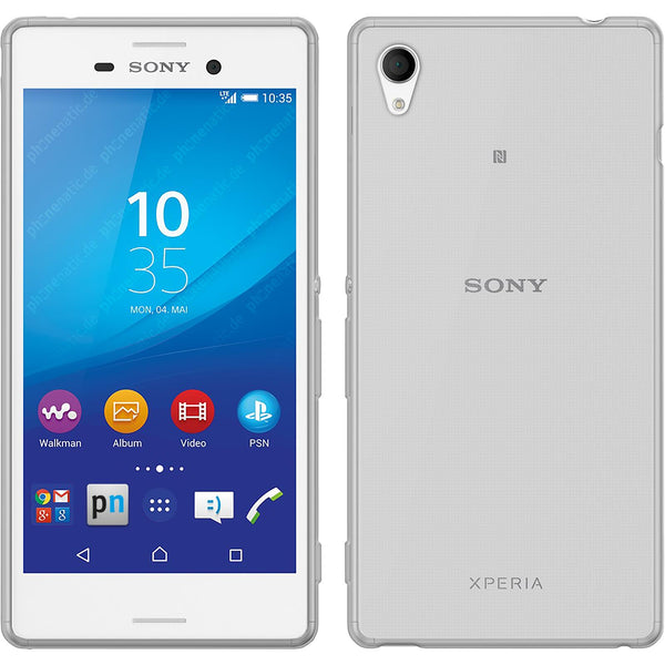 PhoneNatic Case kompatibel mit Sony Xperia M4 Aqua - Crystal Clear Silikon Hülle transparent + 2 Schutzfolien