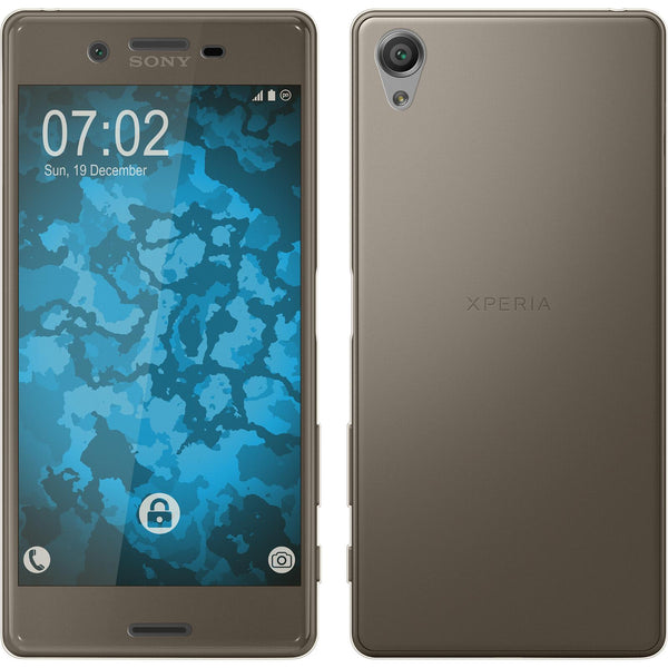 PhoneNatic Case kompatibel mit Sony Xperia X - gold Silikon Hülle 360∞ Fullbody Cover