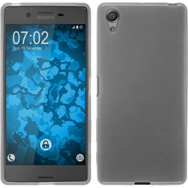 PhoneNatic Case kompatibel mit Sony Xperia X - weiﬂ Silikon Hülle transparent + 2 Schutzfolien