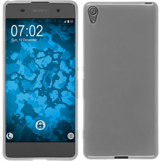 PhoneNatic Case kompatibel mit Sony Xperia XA - weiß Silikon Hülle transparent + 2 Schutzfolien