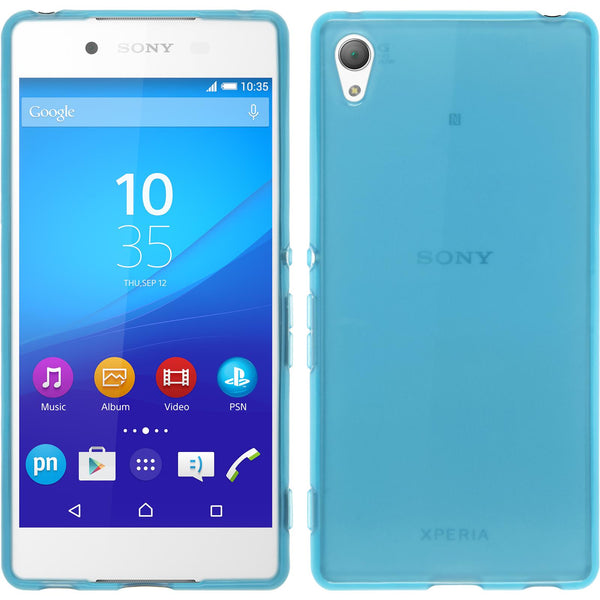 PhoneNatic Case kompatibel mit Sony Xperia Z3+ / Plus - türkis Silikon Hülle transparent + 2 Schutzfolien