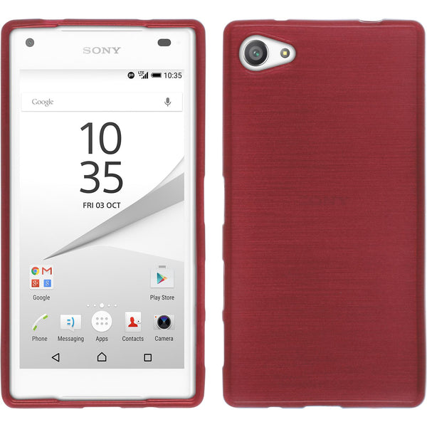 PhoneNatic Case kompatibel mit Sony Xperia Z5 Compact - rosa Silikon Hülle brushed + 2 Schutzfolien