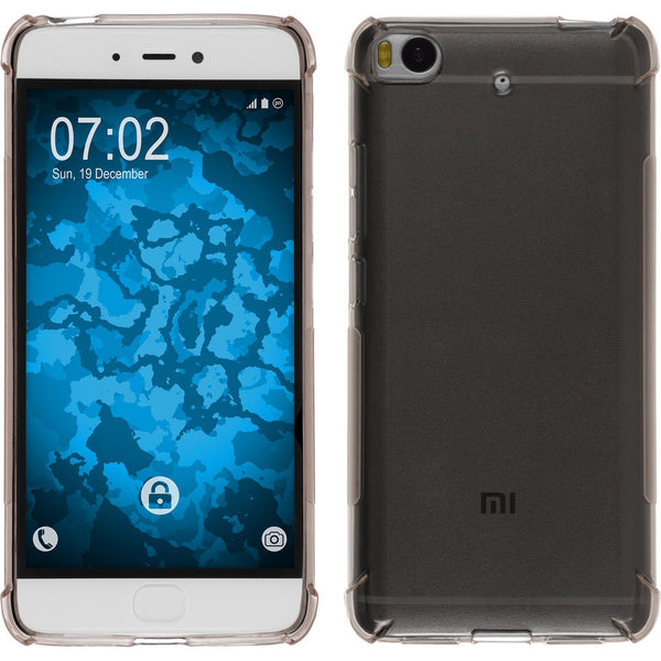 PhoneNatic Case kompatibel mit Xiaomi Mi 5s - grau Silikon Hülle ShockProof + 2 Schutzfolien