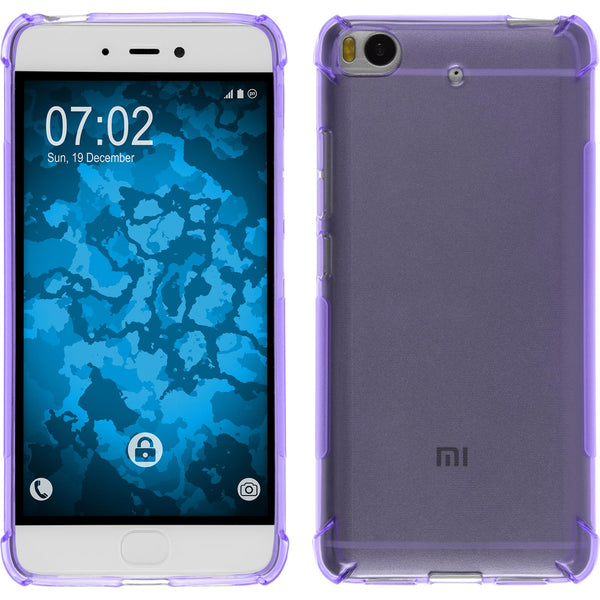 PhoneNatic Case kompatibel mit Xiaomi Mi 5s - lila Silikon Hülle ShockProof + 2 Schutzfolien