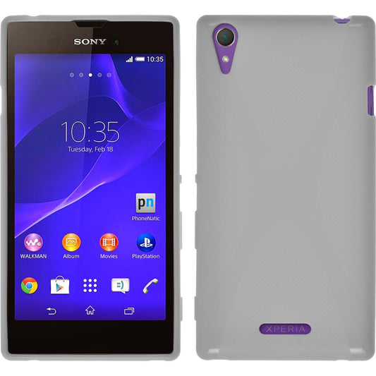 PhoneNatic Case kompatibel mit Sony Xperia T3 - weiﬂ Silikon Hülle X-Style + 2 Schutzfolien