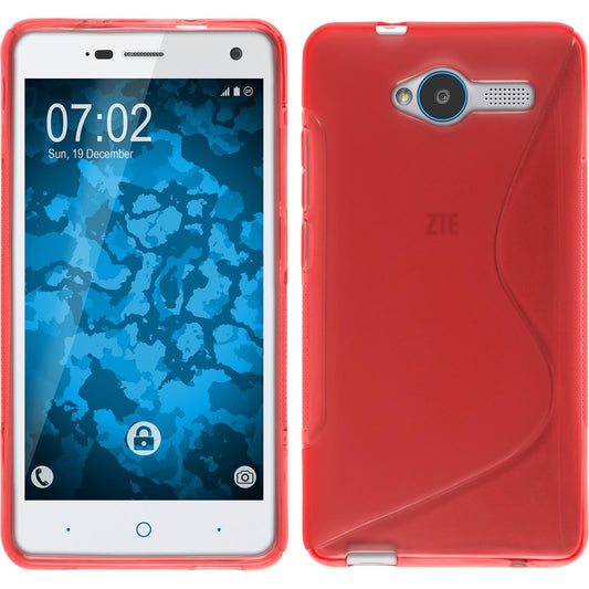 PhoneNatic Case kompatibel mit ZTE Blade L3 - rot Silikon Hülle S-Style + 2 Schutzfolien