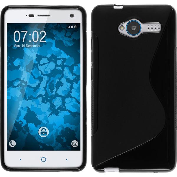 PhoneNatic Case kompatibel mit ZTE Blade L3 - schwarz Silikon Hülle S-Style + 2 Schutzfolien