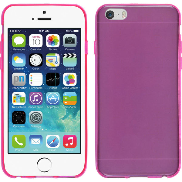 PhoneNatic Case kompatibel mit Apple iPhone 6s / 6 - pink Silikon Hülle Slimcase + 2 Schutzfolien