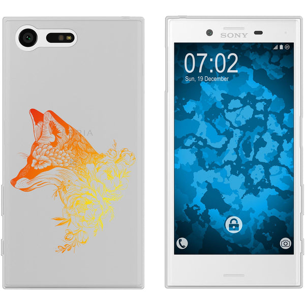 Xperia X Compact Silikon-Hülle Floral Fuchs M1-2 Case