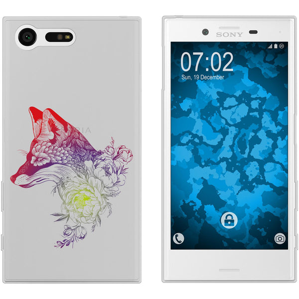 Xperia X Compact Silikon-Hülle Floral Fuchs M1-5 Case