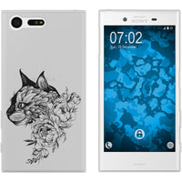 Xperia X Compact Silikon-Hülle Floral Katze M2-1 Case