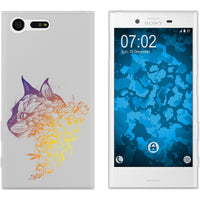 Xperia X Compact Silikon-Hülle Floral Katze M2-3 Case