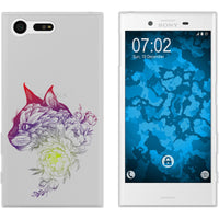 Xperia X Compact Silikon-Hülle Floral Katze M2-5 Case