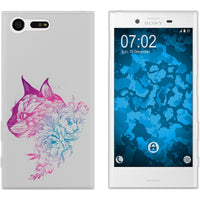 Xperia X Compact Silikon-Hülle Floral Katze M2-6 Case