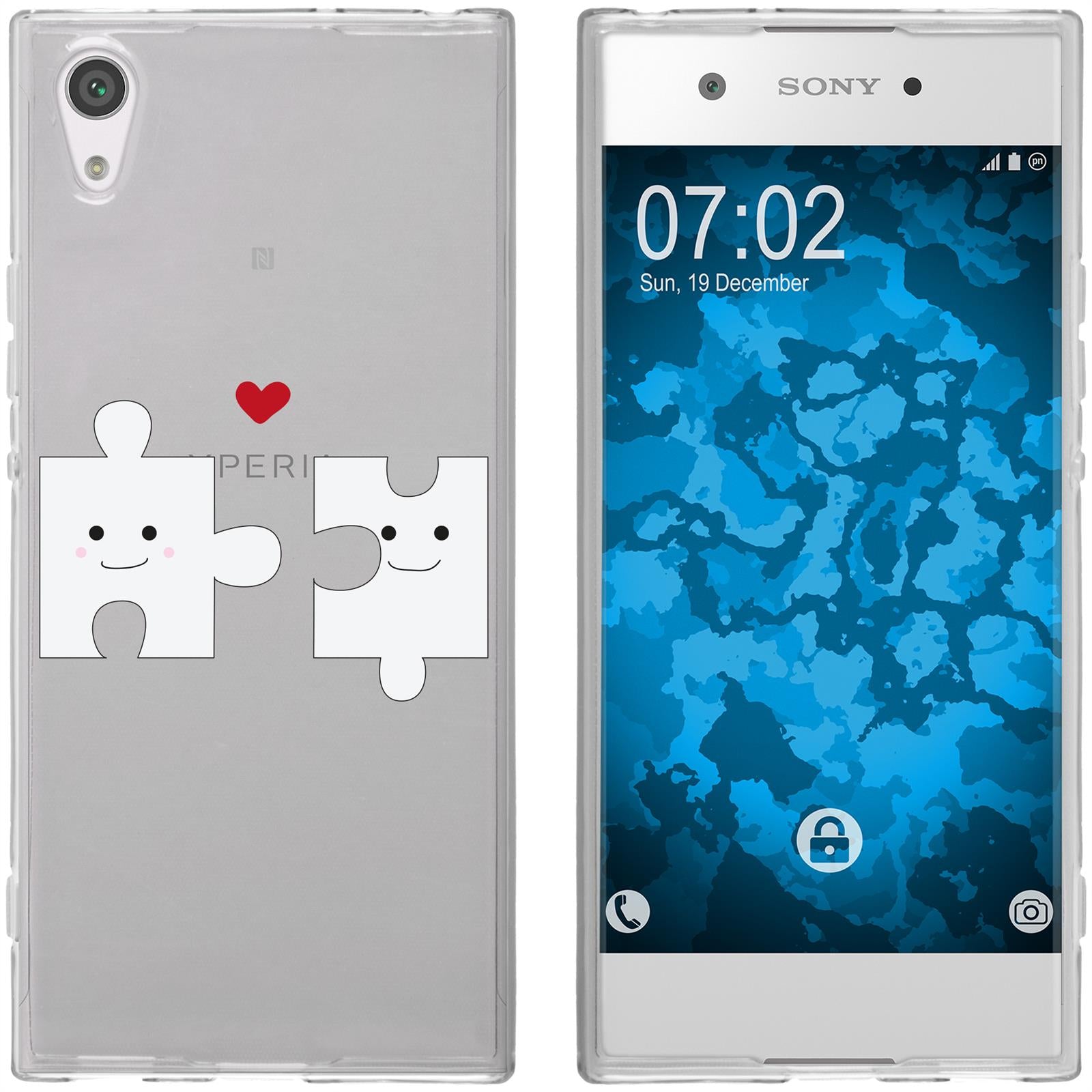 Xperia XA1 Silikon-Hülle in Love Herz M1 Case