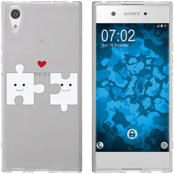 Xperia XA1 Silikon-Hülle in Love Herz M1 Case