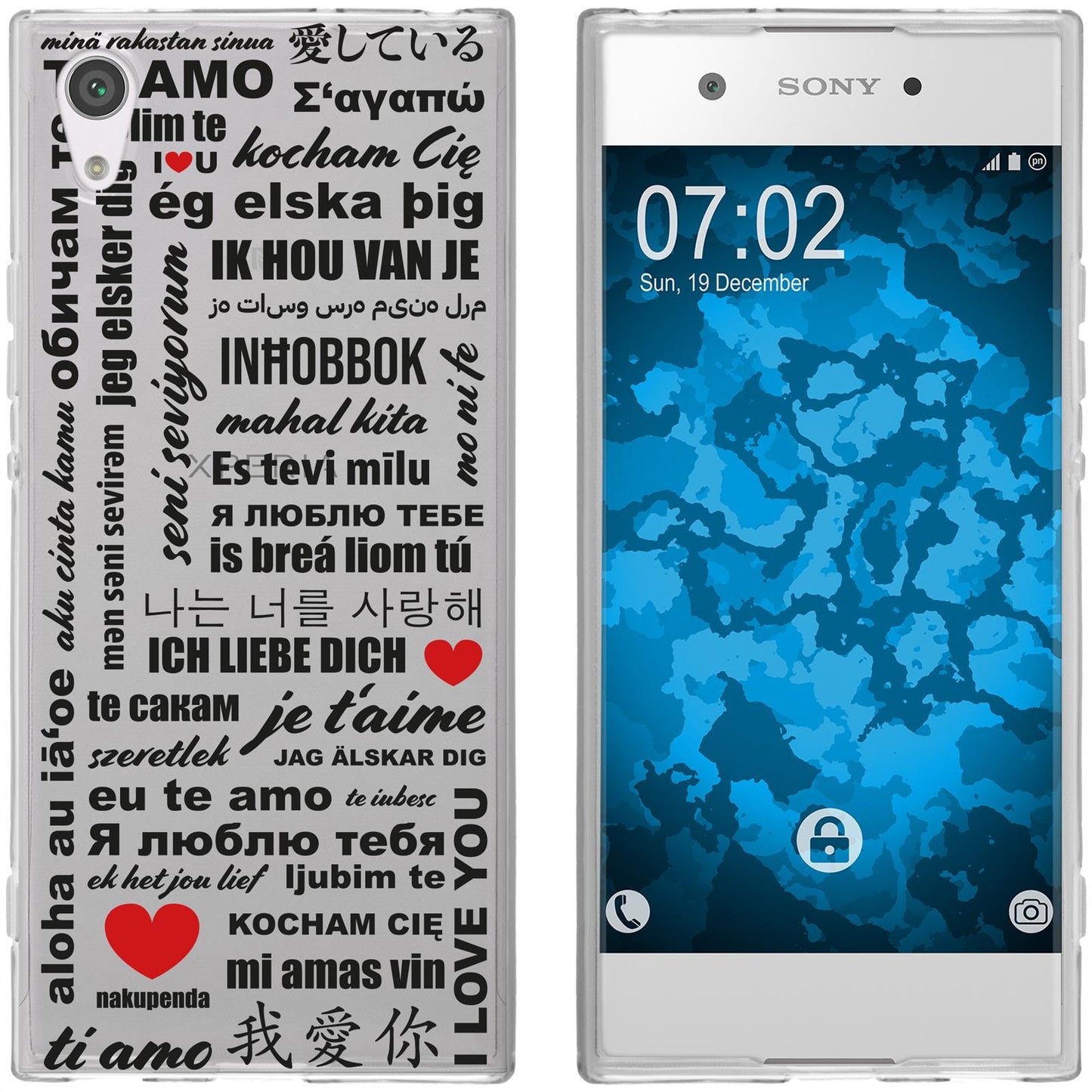 Xperia XA1 Silikon-Hülle in Love Wörter M4 Case