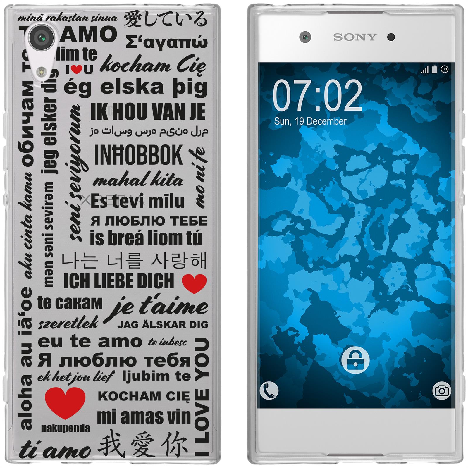 Xperia XA1 Silikon-Hülle in Love Wörter M4 Case
